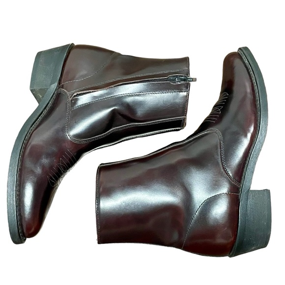 Laredo Mens Sz 9 Long Haul Black Cherry Leather Side Zipper Western Boots #62008 - Picture 5 of 12